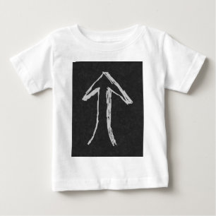 Arrow Pointing Up. Grey on Dark Background. Baby T-Shirt