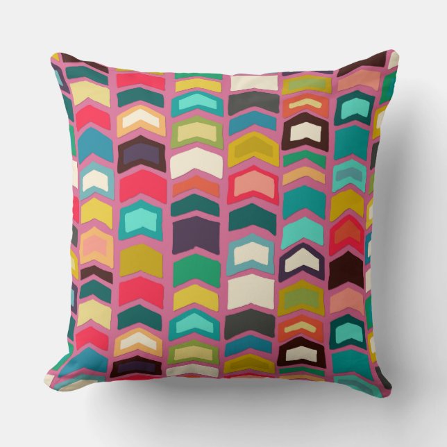 arrow pop pink throw pillow (Front)