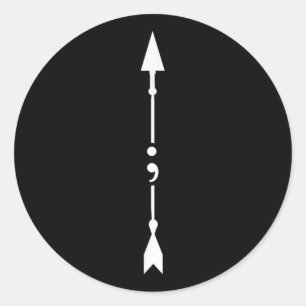 Arrow Semicolon Mental Health Awareness Classic Round Sticker