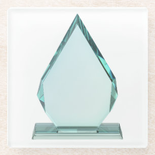Arrow shaped crystal award glass coaster