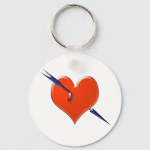 Arrow through the heart keychain