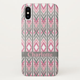 Arrow Tribal Pink Grey Personalized Pattern Case-Mate iPhone Case