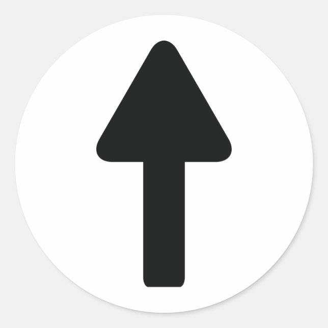 arrow up icon classic round sticker (Front)
