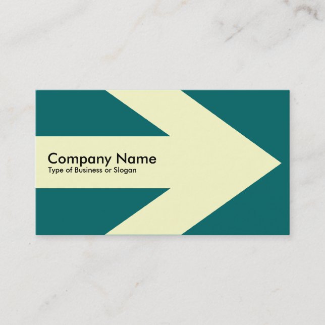 Arrow v3 (Cream) - Teal Green 006666 Business Card (Front)