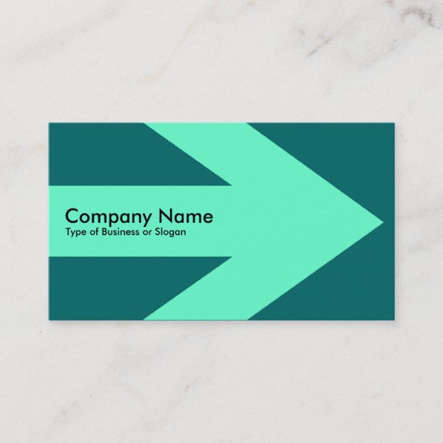 Arrow v3 (Turquoise) - Green 006666 Business Card (Front)