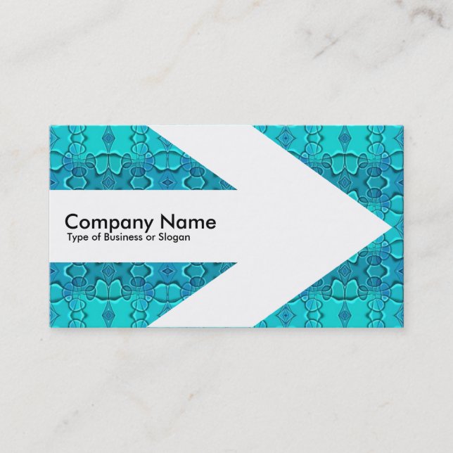 Arrow v3 (White) - Aqua Blue Fest Business Card (Front)