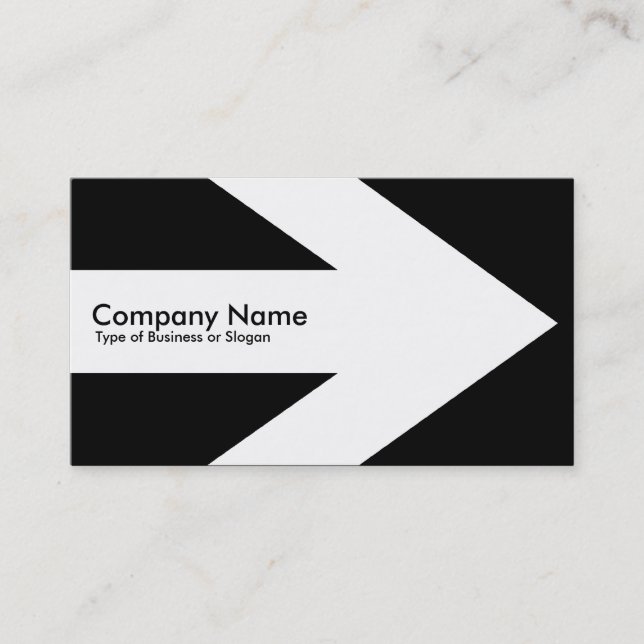 Arrow v3 (White) - Black Business Card (Front)