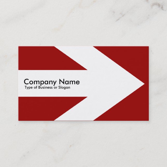 Arrow v3 (White) - Maroon 990000 Business Card (Front)