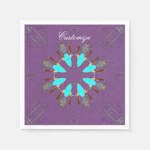 Arrowhead feathers pow-wow pattern Thunder_Cove Napkin