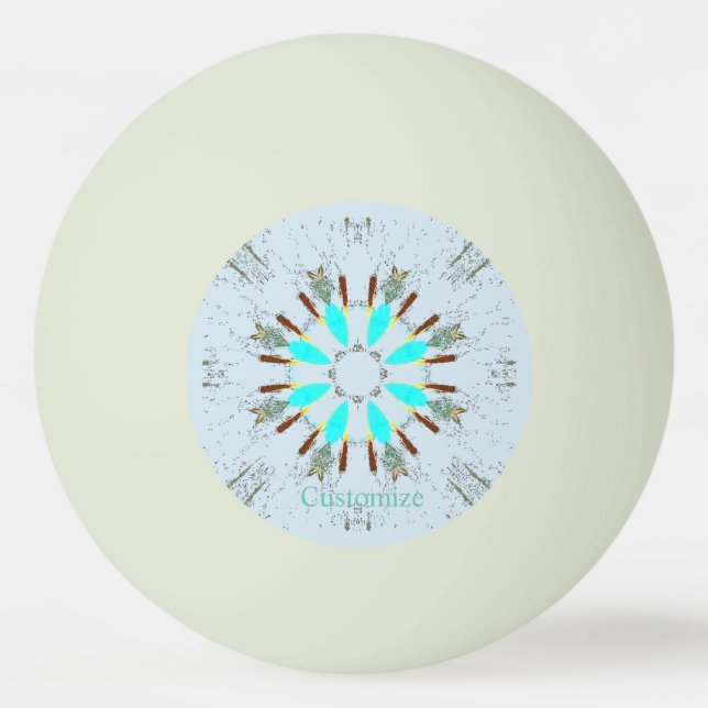 Arrowhead Feathers Pow-wow Pattern Thunder_Cove Ping Pong Ball (Front)