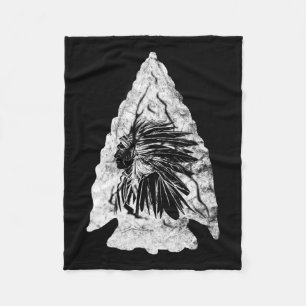Arrowhead Hunter Indian Chief Relic Hunting Native Fleece Blanket