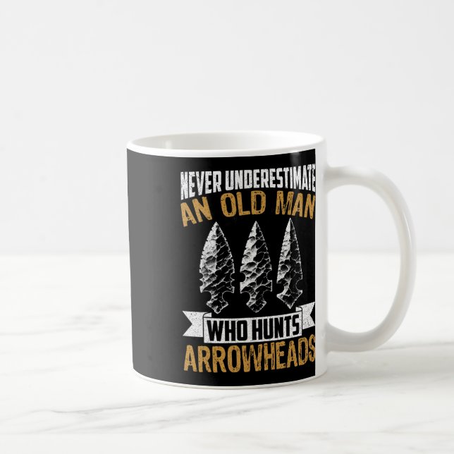 Arrowhead Hunter Shirt Old Man Grandpa Arrowhead H Coffee Mug (Right)
