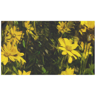 Arrowleaf Balsamroot Yellow Wildflower Abstract Tablecloth