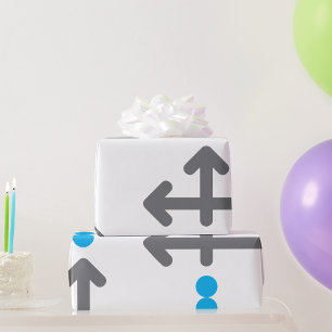Arrows And Blue Dots Wrapping Paper