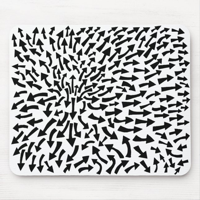 Arrows - Black on White Mouse Pad (Front)