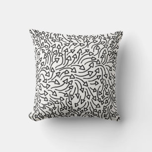 Arrows - Black on White Throw Pillow
