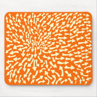 Arrows - Cream on Orange FF6600 Mouse Pad