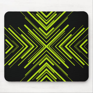 Arrows in Lime Green and Black Mouse Pad