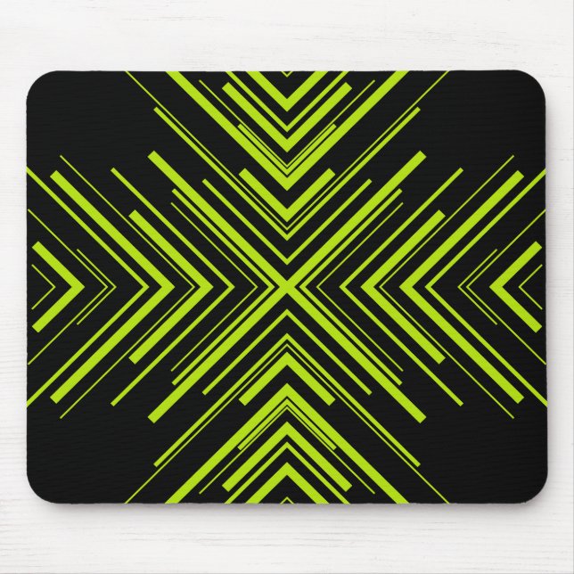 Arrows in Lime Green and Black Mouse Pad (Front)