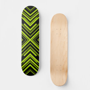Arrows in Lime Green and Black Skateboard