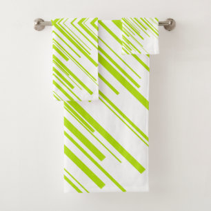 Arrows in Lime Green and White Bath Towel Set