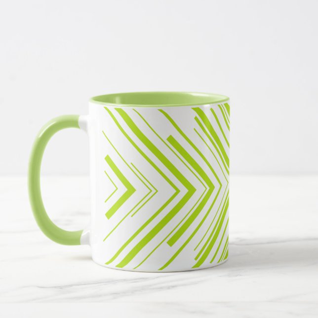 Arrows in Lime Green and White Mug (Left)