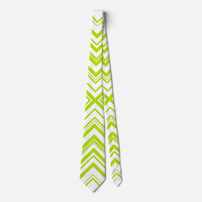Arrows in Lime Green and White Tie (Front)
