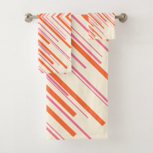 Arrows in Pink, Orange and Cream Bath Towel Set