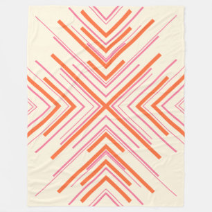 Arrows in Pink, Orange and Cream Fleece Blanket