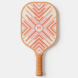 Arrows in Pink, Orange and Cream Pickleball Paddle