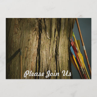 Arrows Leaning on a Tree Forestry Invitation