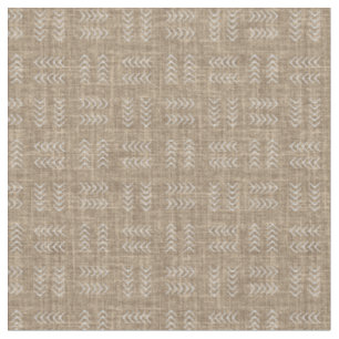 Arrows on Caramel Linen Fabric