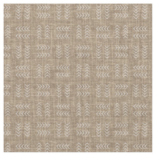 Arrows on Caramel Linen Fabric (Close Up)