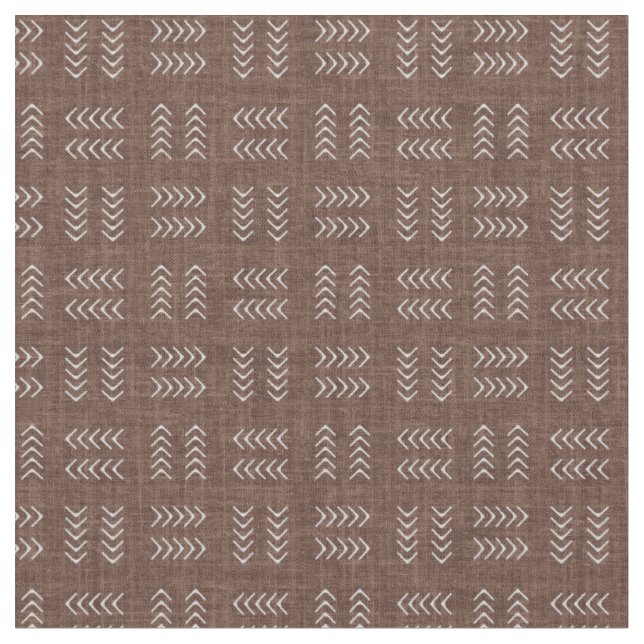 Arrows on Dark Brown Linen Fabric (Close Up)