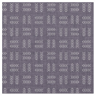 Arrows on Dark Purple Linen Fabric