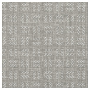 Arrows on Medium Grey Linen Fabric