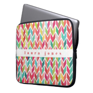 Arrows Pattern Colourful Cutom Personalized Name Laptop Sleeve