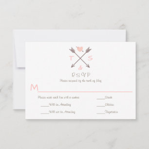 Arrows Pink Heart - RSVP & Dinner Choice