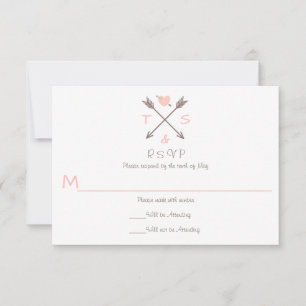 Arrows Pinkj Heart - RSVP Card