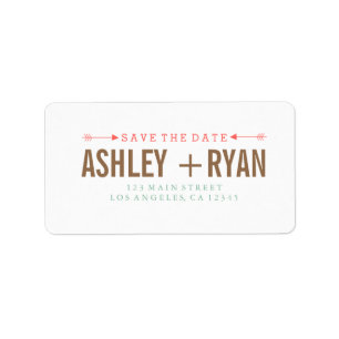 Arrows Save the Date Label