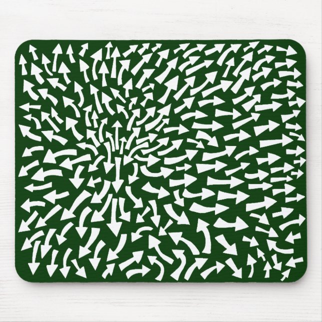 Arrows - White on Dark Green 003300 Mouse Pad (Front)