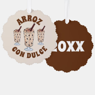 Arroz con Dulce Puerto Rican Coconut Rice Pudding Ornament Card