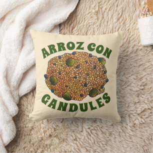 Arroz con Gandules Puerto Rican Food Rice Peas Throw Pillow