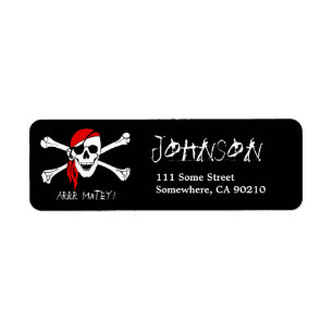 ARRR Matey Black Pirate Étiquette de adresse
