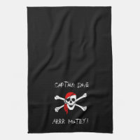 ARRR Matey Personalized Pirate Kitchen Towel Black