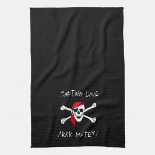 ARRR Matey Personnalisé Pirate Serviette de cuisi