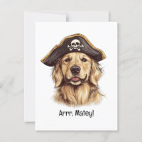 Arrr Matey Pirate Golden Retriever Dog Skull