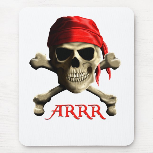 ARRR Talk Like A Pirate Jolly Roger Mouse Pad (Front)