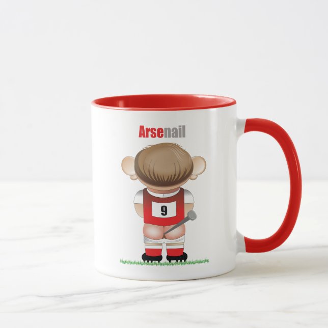 ArseNail (Arsenal) Drôle Football Cartoon Mug (Droite)