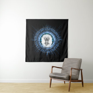Arsencia Ethereal Silver Light Fractal Art Tapestry